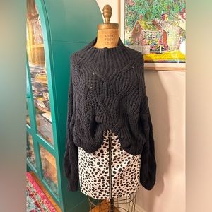 Free people seasons change black sweater M